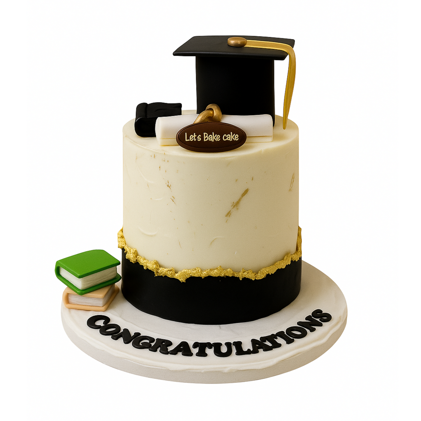 Book & Cap Graduation Cake