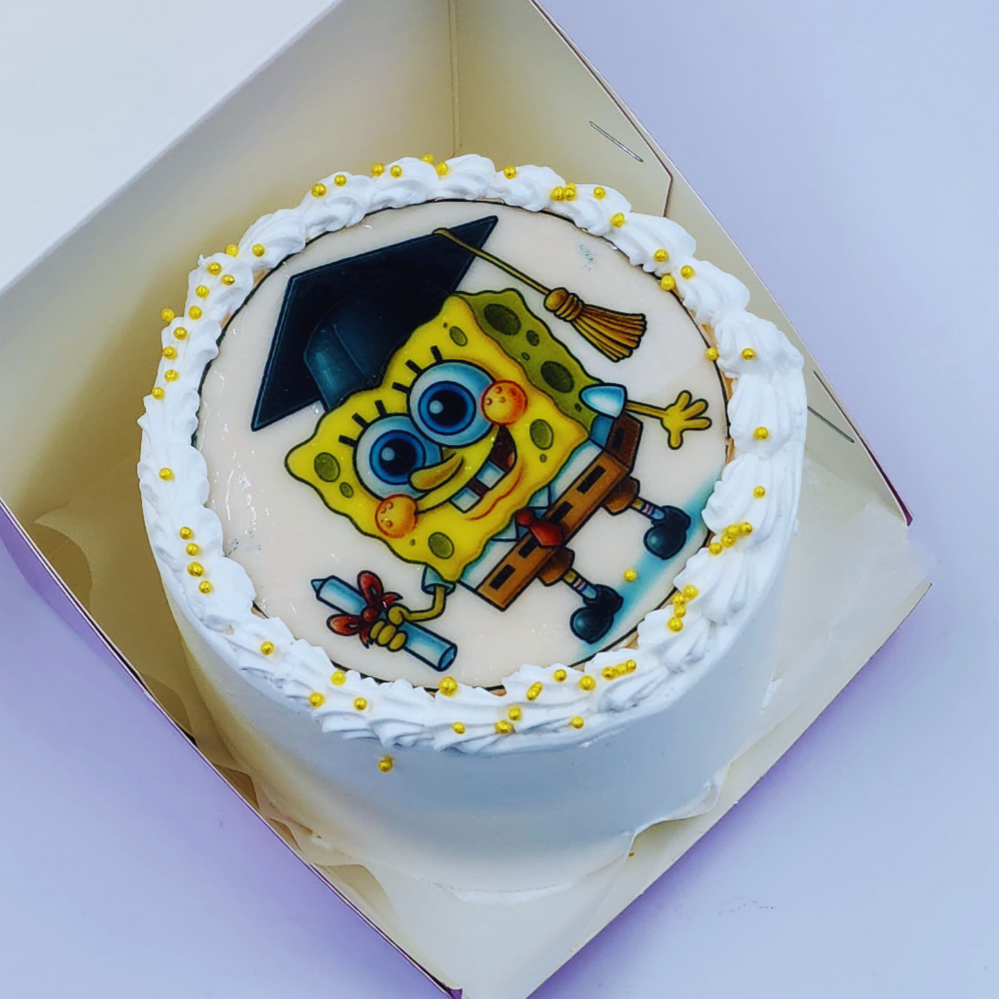 SpongeBob Graduation Lunch Box Cake