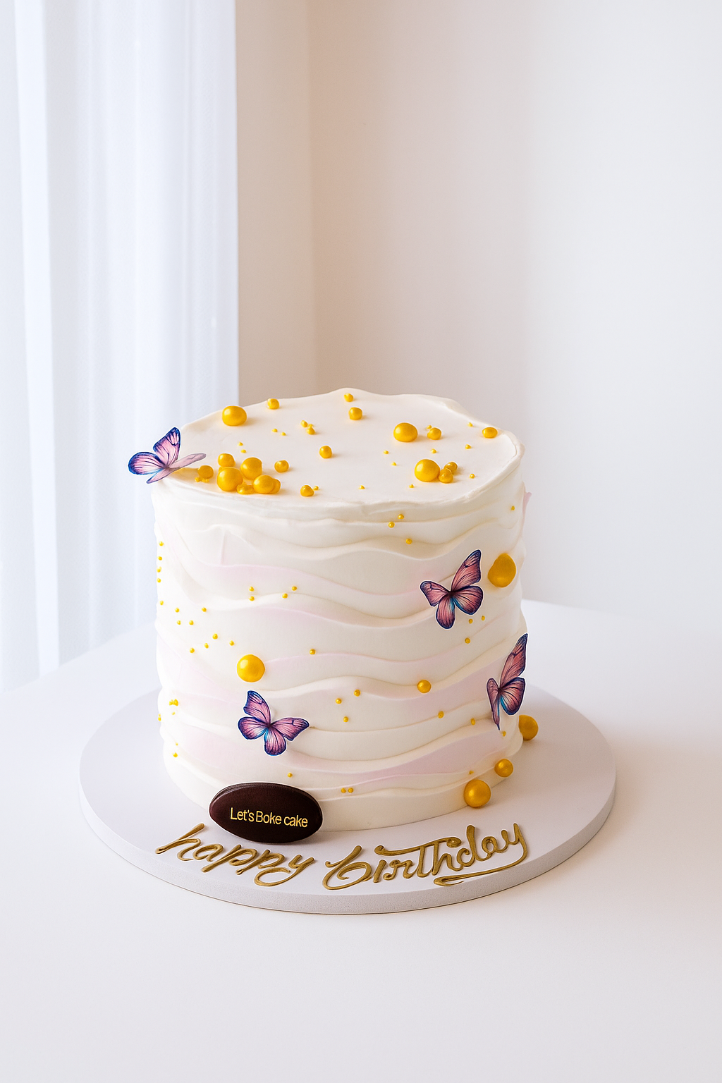Golden Flutter Dream Cake