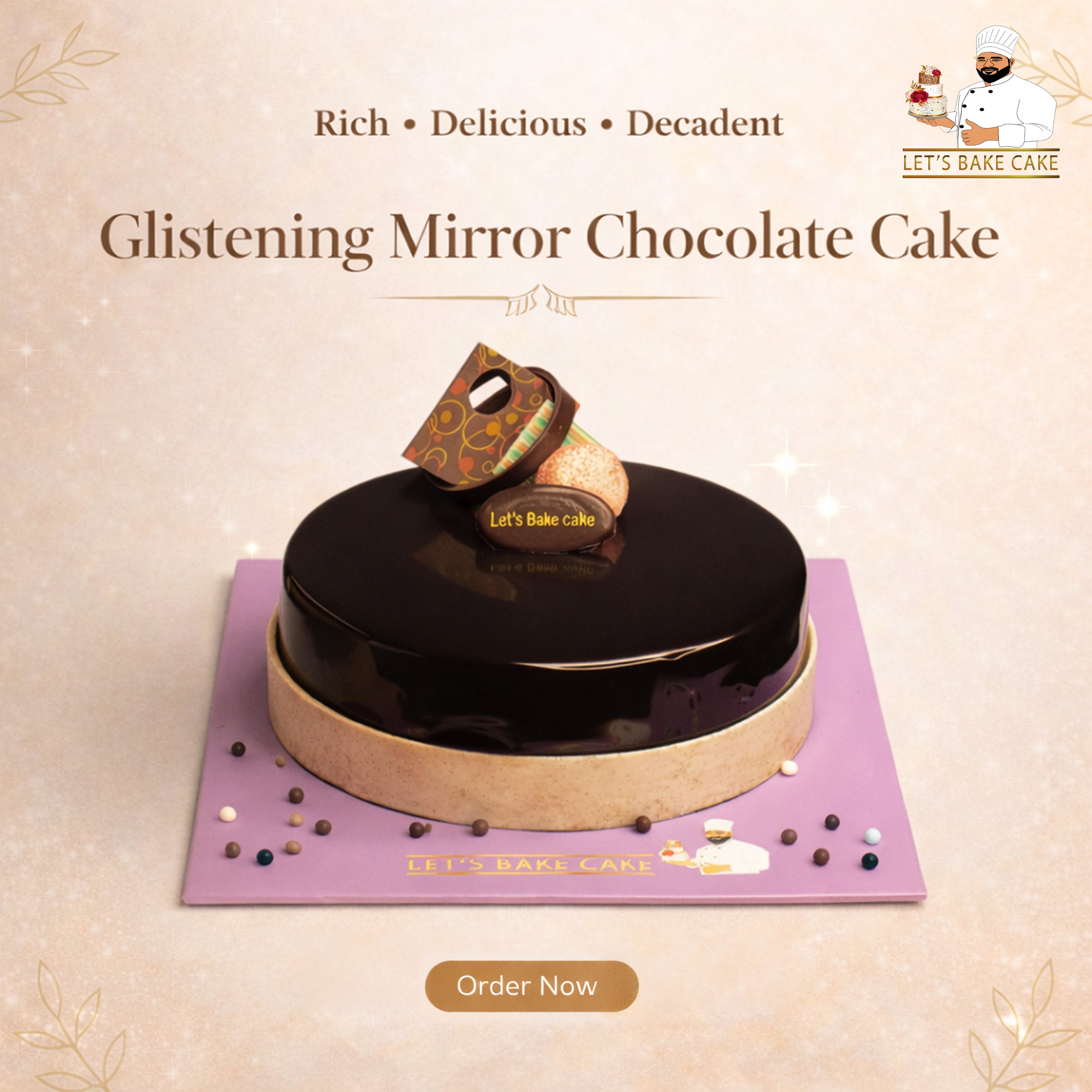 Glistening Mirror Chocolate Cake – Lets Bake Cake
