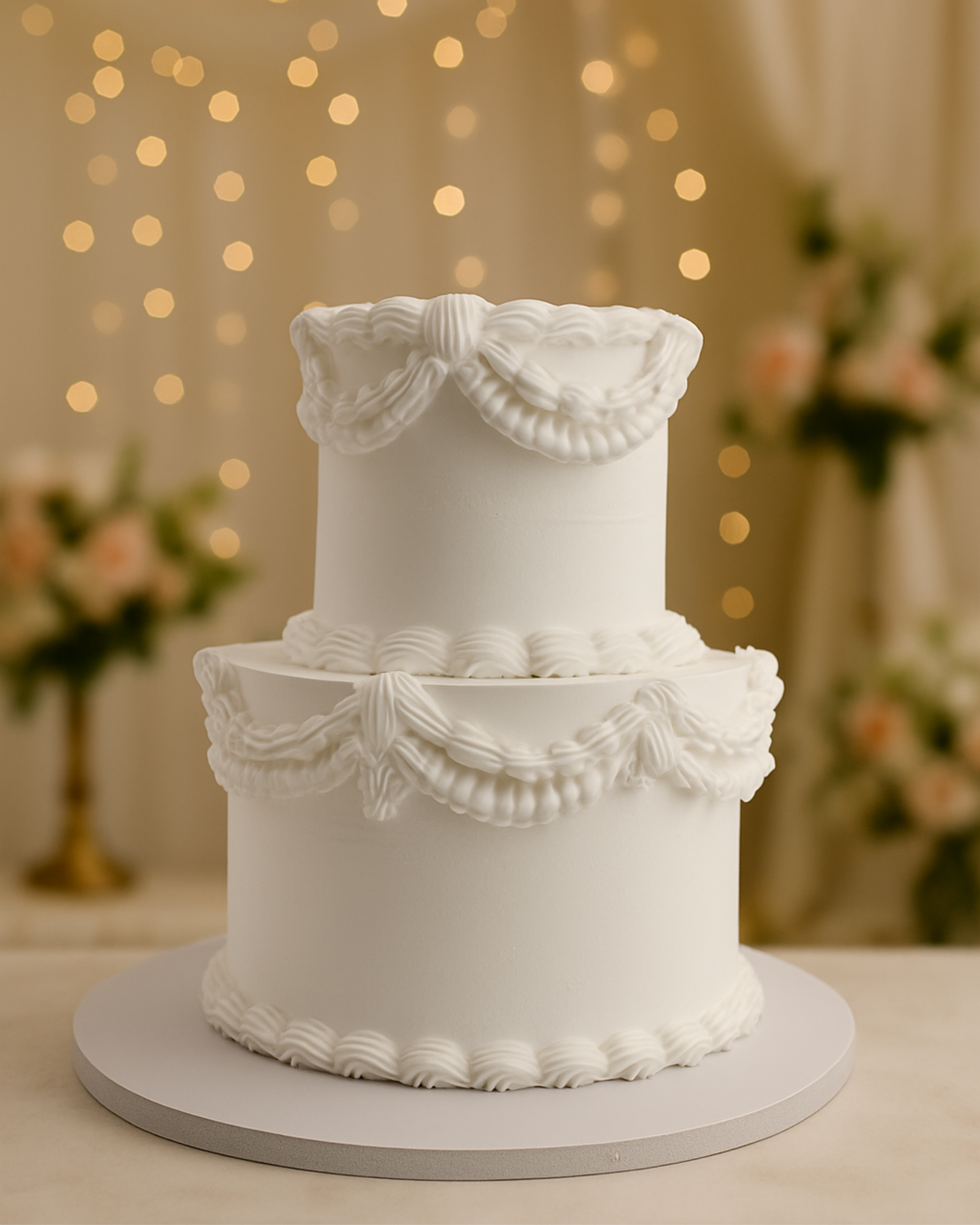Elegant White Wedding Cake