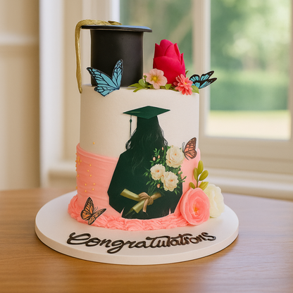 Floral Graduate Girl Cake