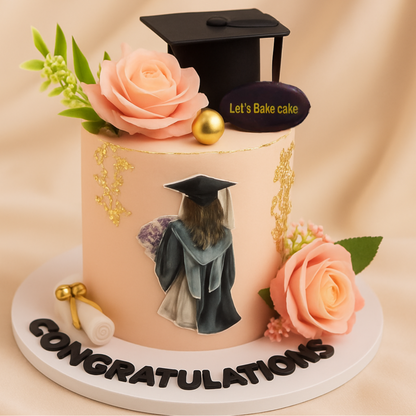 Elegant Graduate Rose Cake