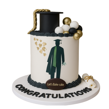Elegant Graduate Silhouette Cake