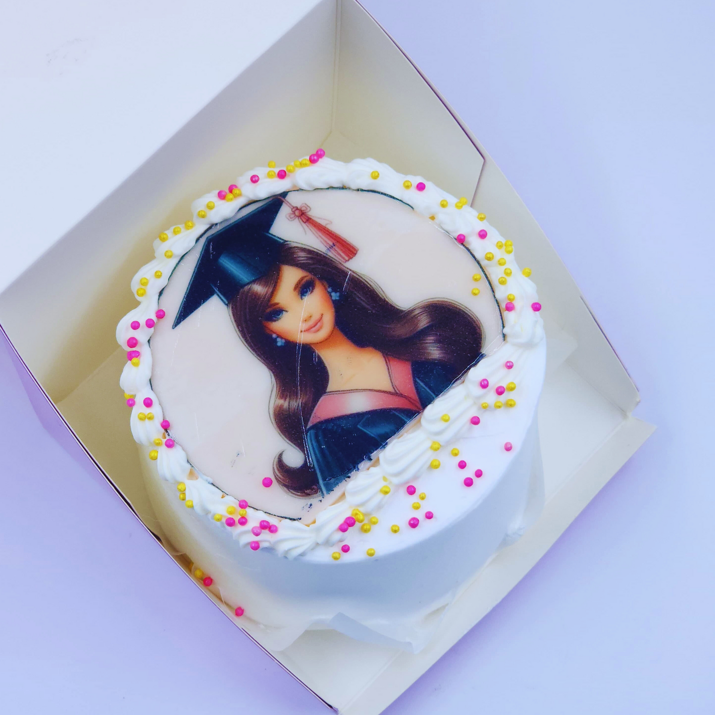 Barbie Graduation Lunch Box Cake