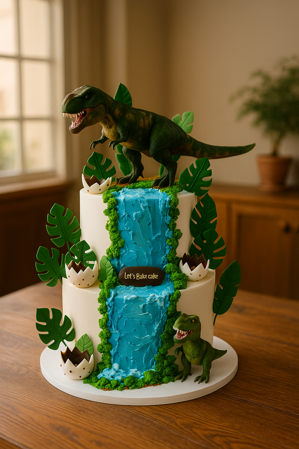 Dinosaur Waterfall Cake