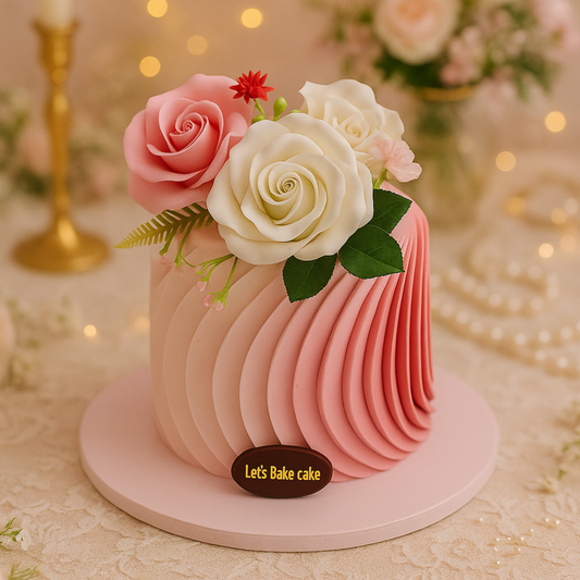 Elegant Floral Swirl Cake