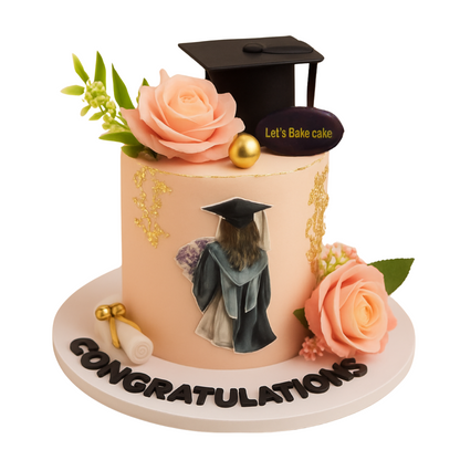 Elegant Graduate Rose Cake