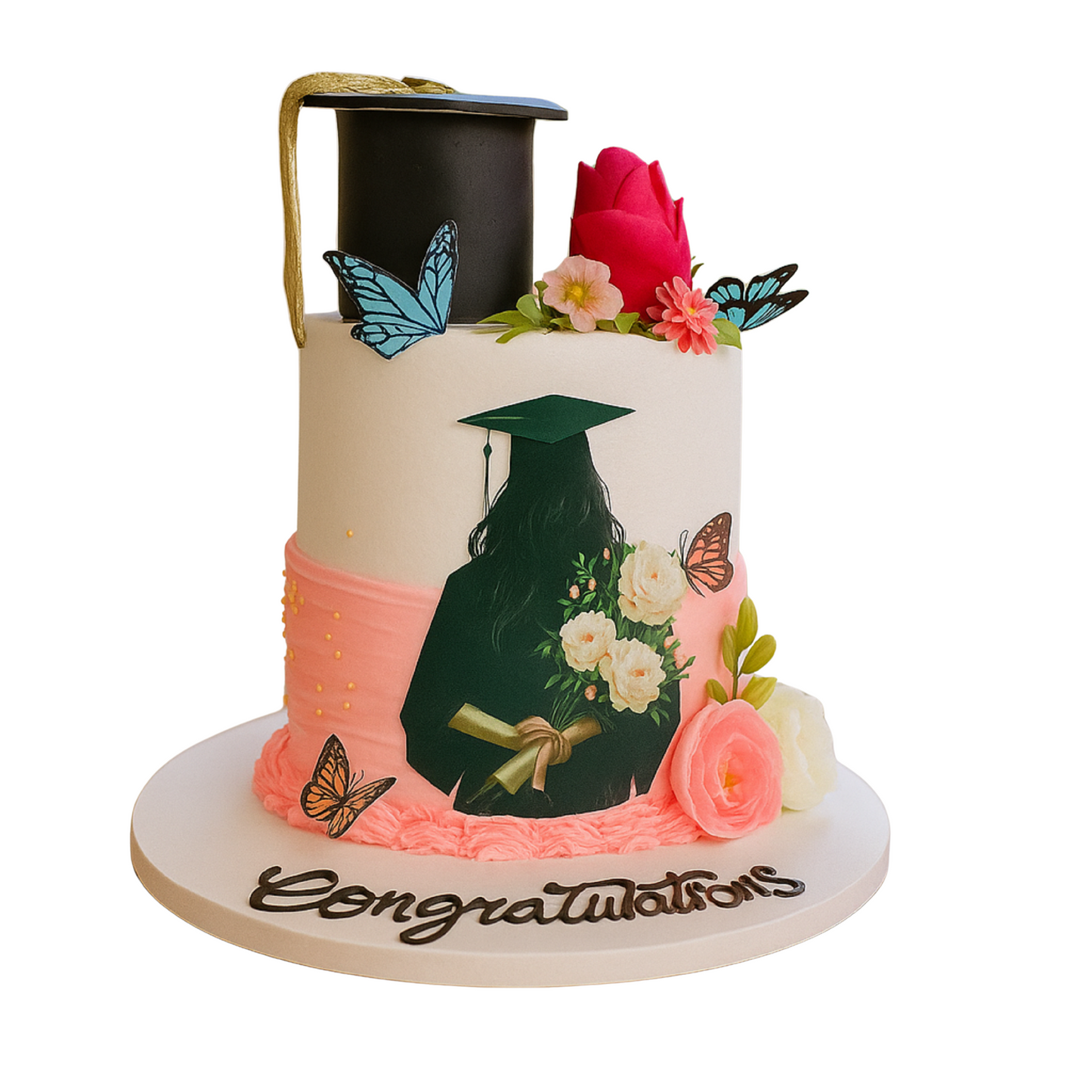 Floral Graduate Girl Cake