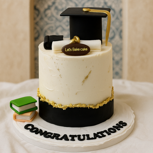 Book & Cap Graduation Cake