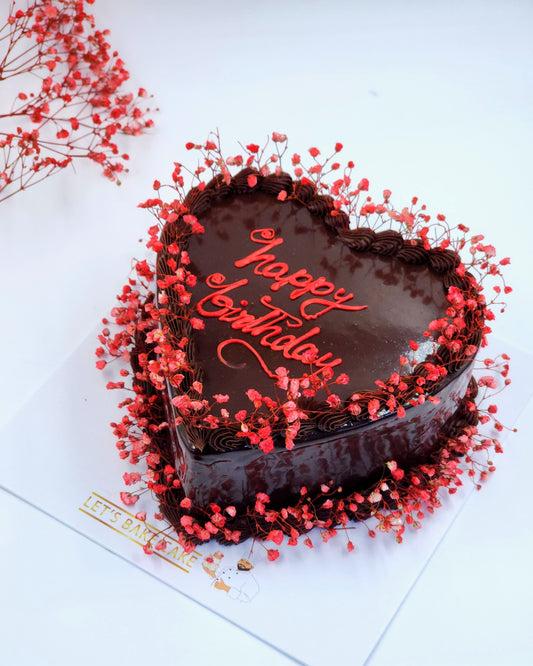Heart-Shaped Chocolate Birthday Cake