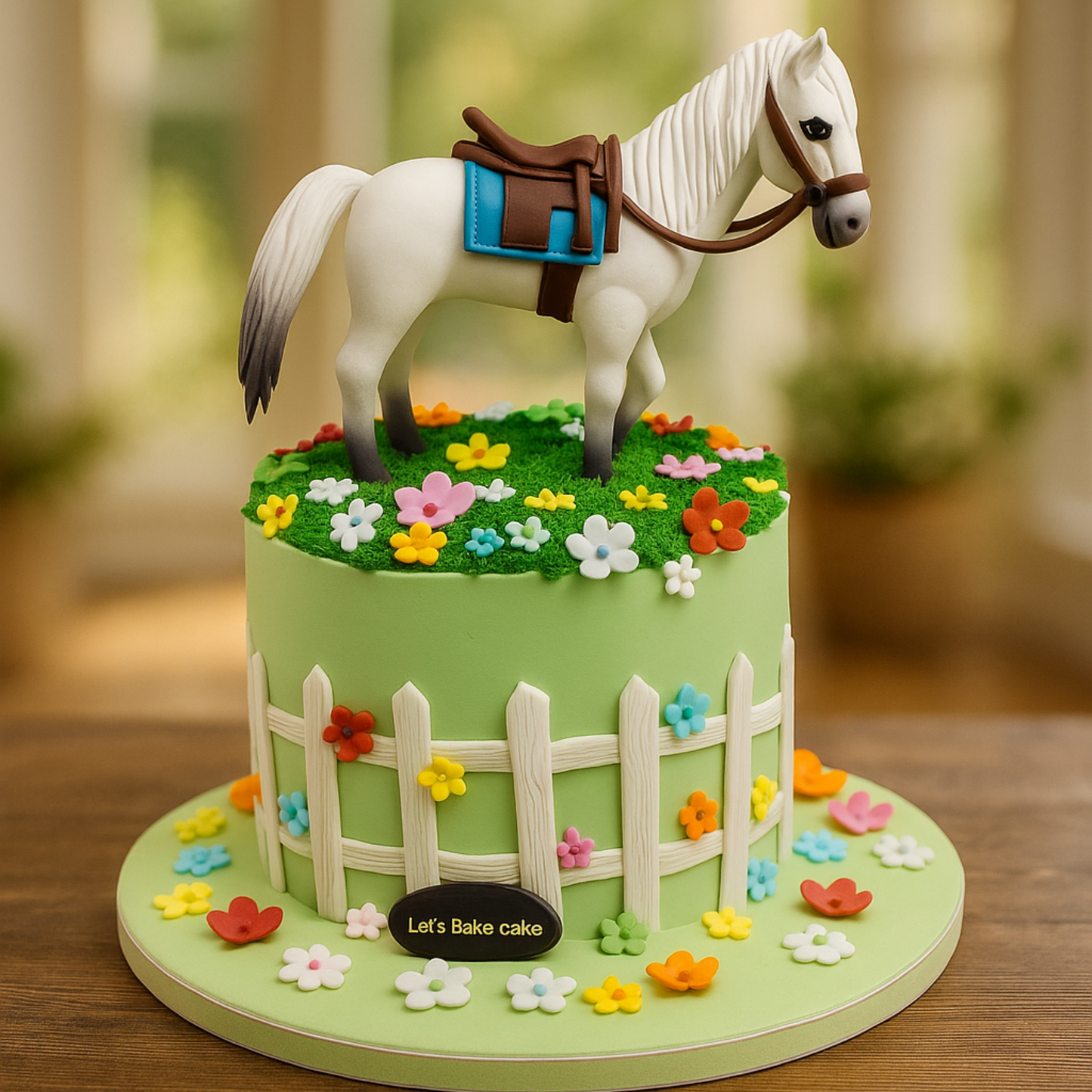 Horse-Themed Fondant Cake