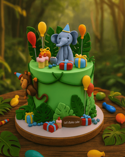 Jungle Safari Elephant Cake