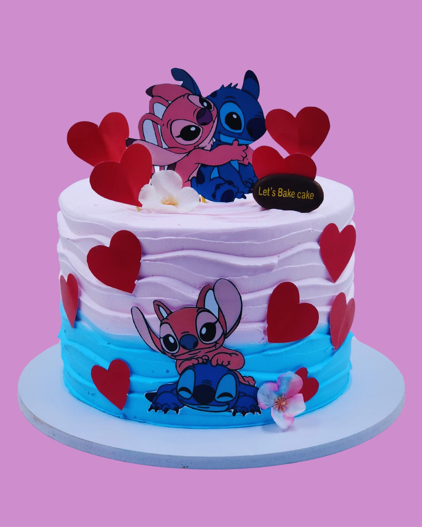 Stitch & Angel Couple Cake
