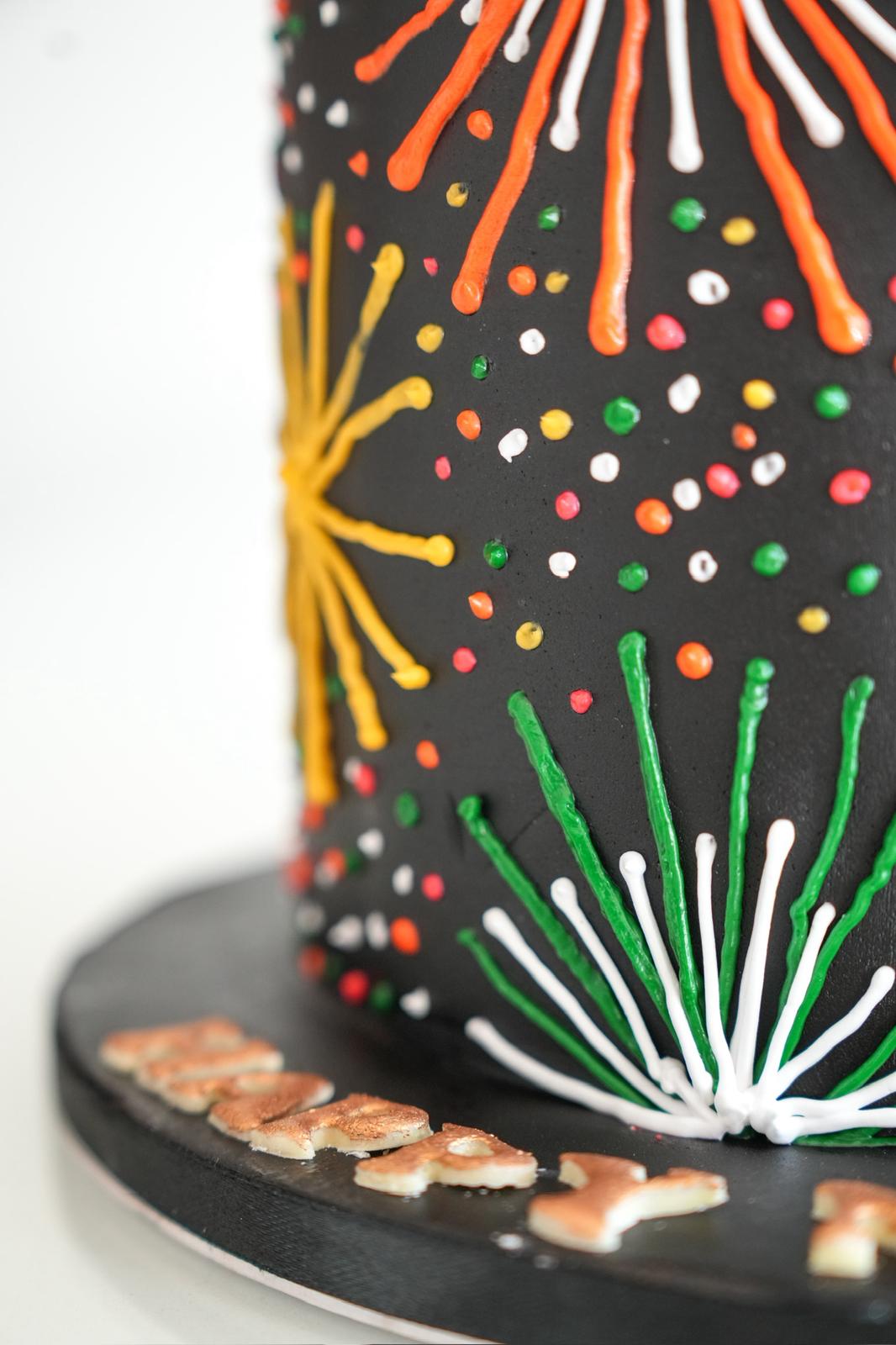 2026 New Year Fireworks Celebration Cake