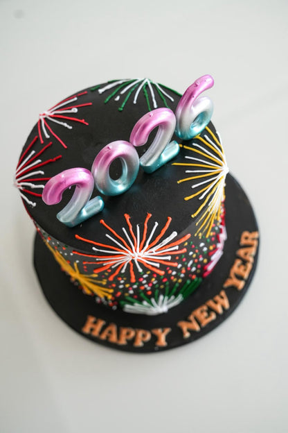 2026 New Year Fireworks Celebration Cake