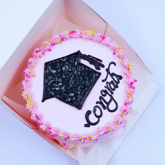 Pink Cap Congrats Lunch Box Cake