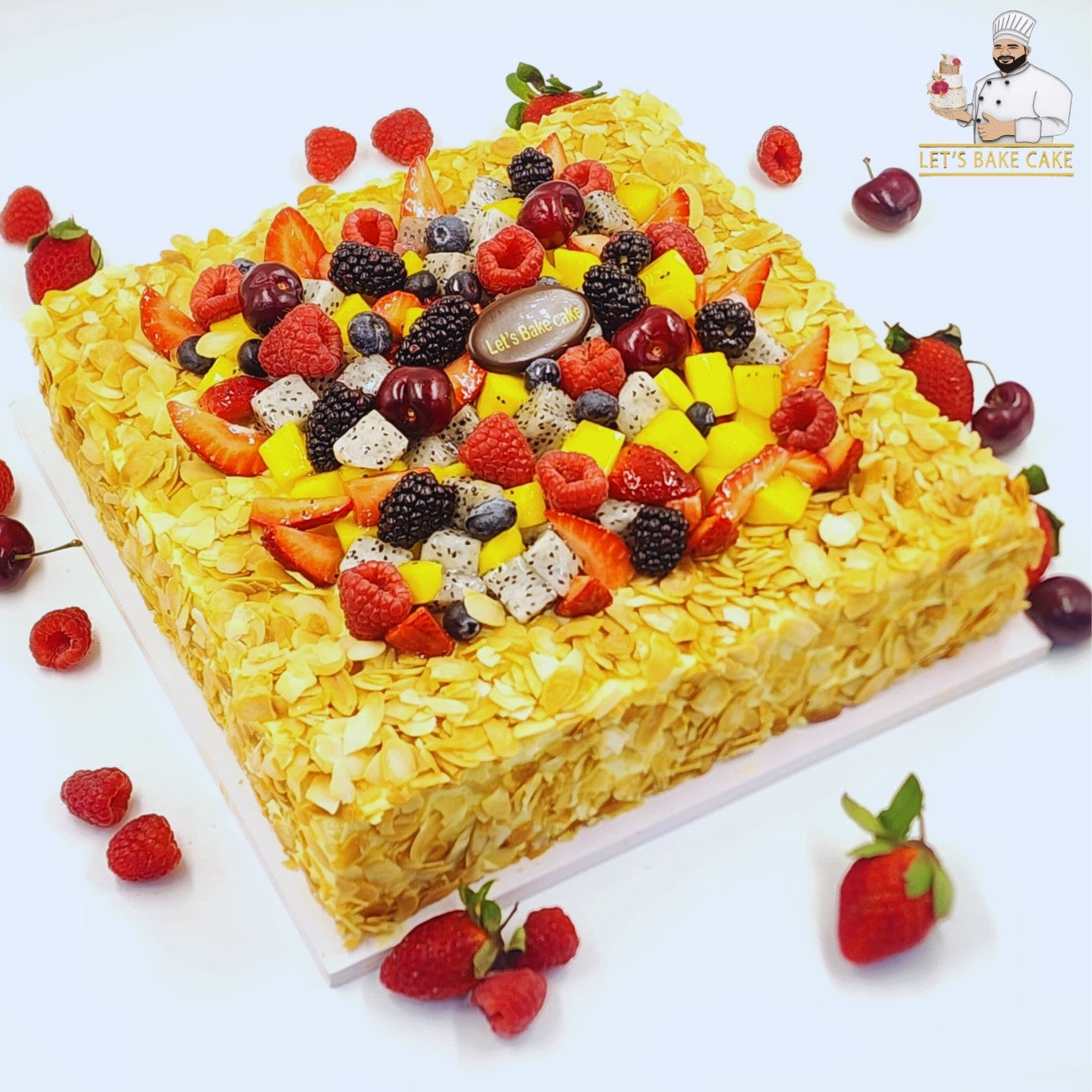 Fresh Fruit Almond Cake