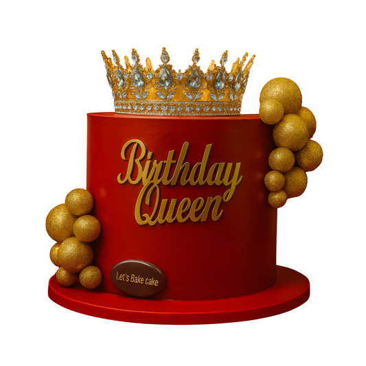 Birthday Queen Red Crown Cake