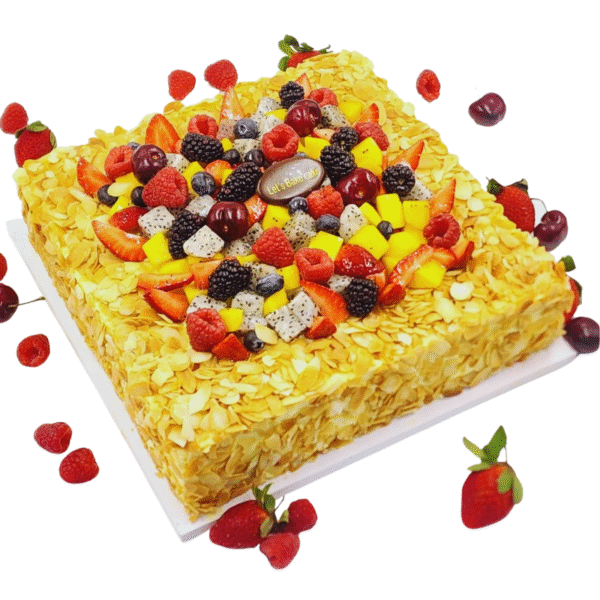 Fesh Fruit Almond Cake