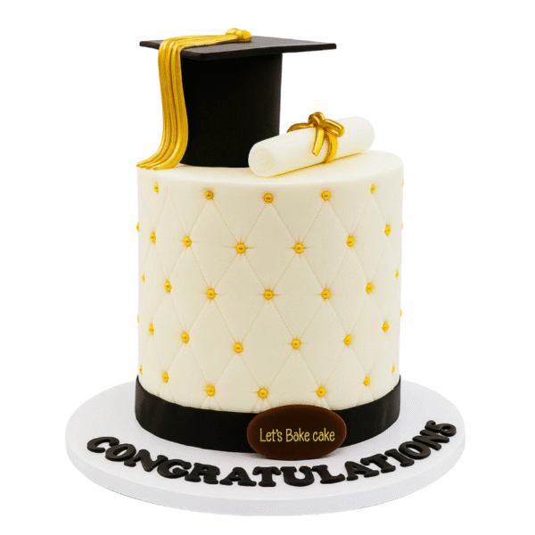 Golden Graduation Elegance Cake