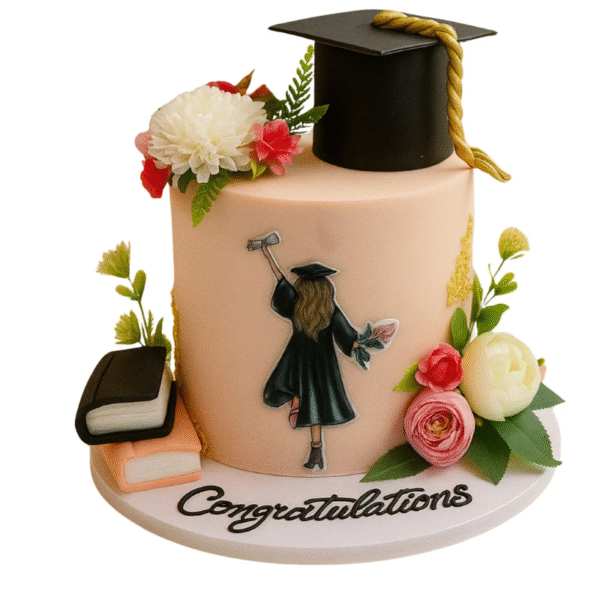 Floral Graduate Celebration Cake
