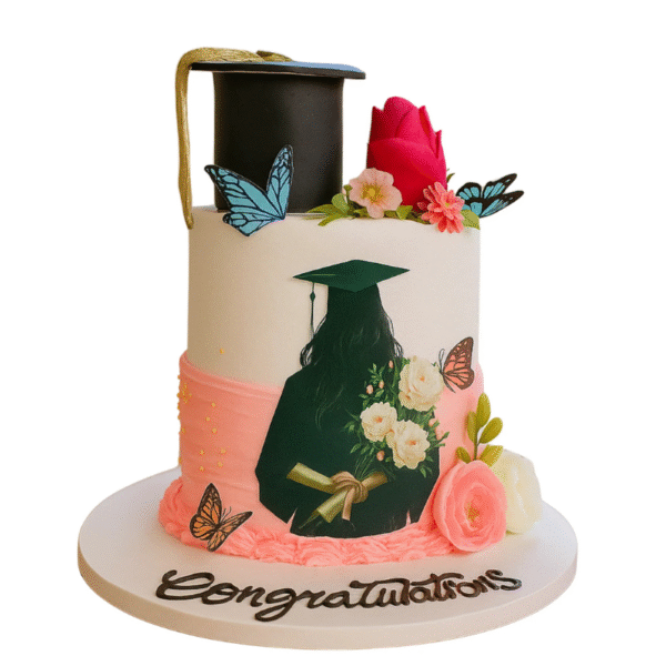 Floral Graduate Girl Cake