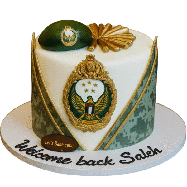 Custom Military-Themed Welcome Cake