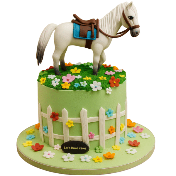 Horse-Themed Fondant Cake