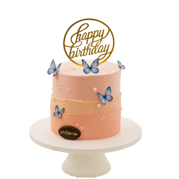 Blush & Butterfly Birthday Cake