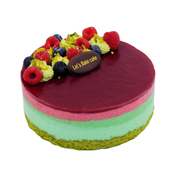 Pistachio Berry Mousse Cake