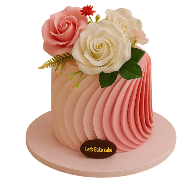 Elegant Floral Swirl Cake