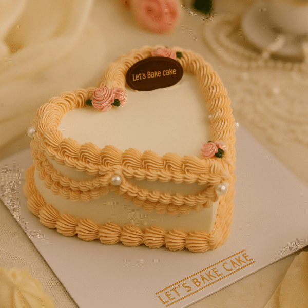 Vintage Rose Heart Cake