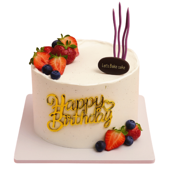 ElegantWhiteCreamBirthdayCake