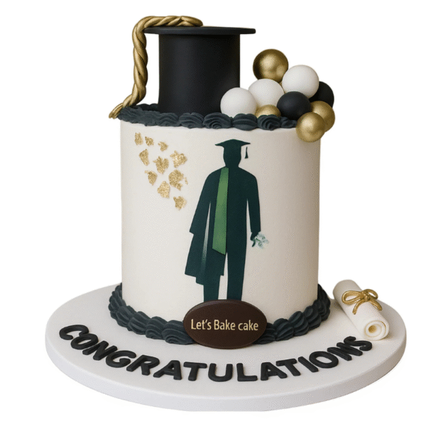 Elegant Graduate Silhouette Cake